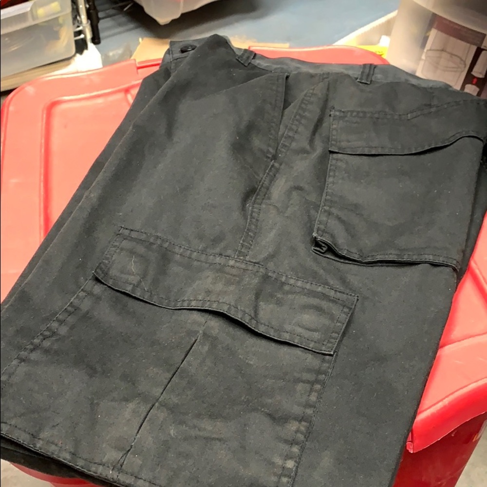 Mens Black Cargo Pants Size 34x32